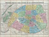 1881 Lefevre Pocket Map or Plan of Paris, France