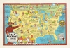 1935 Handy Pictorial Map of the Unites States, Paul Bunyan Folklore