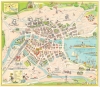 1950s Müller Pictorial Tourist Map of Zurich, Switzerland