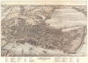 1876 Joseph Warner Bird's-Eye View Map of Portland, Maine (Stoner)