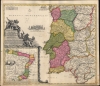 1710 Homann Map of Portugal w/ Brazil, War of the Spanish Succession