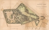 1869 Vaux and Olmsted Map or Plan of Prospect Park, Brooklyn, New York