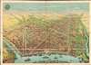 1898 Large Format Panoramic Bird's Eye View of Saigon, Vietnam