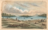 1858 Foster Original Watercolor View of Sandy Lake, Minnesota w/ American Indians