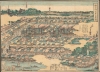 1842 Keisai Ukiyo-e View of Saruwaka, Edo's Theater District