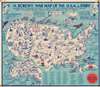 1942 Davenport Candycrafts Comic Pictorial Map of the United States
