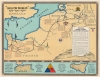 1944 Baker WWII Pictorial Route Map of the Second Armored Division in Europe