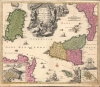 1710 J. B. Homann Map of Sicily and Sardinia, Italy