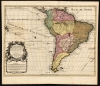 1708 De l'Isle / Schenk Map of South America