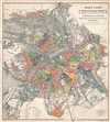 1909 Suvorin City Map or Plan of St. Petersburg, Russia