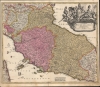 1710 Homann First Edition Map of Central Italy, including Tuscany, Florence, Rome