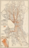 1952 Foster and Kleiser Infographic Map of Seattle, Washington: Traffic Flow