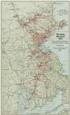 1907 Peters Map of Massachusetts, New Hampshire, Rhode Island Trolley Lines