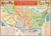 1958 General Drafting Pictorial Map of United States Westward Expansion