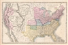 1862 Shaffner Map of the United States w/ Slaveholding States (Civil War)