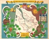 1954 Hétreau Pictorial Wine Map of the Bordeaux Wine Region, France