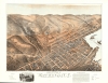 1871 S. F. Bailey Bird's-Eye View Map of Watkins Glen, Seneca Lake, New York (woman artist)