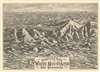 1880 Turner Bird's Eye View of the White Mountains, New Hampshire