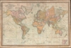 1838 Mitchell Wall Map of the World with Republic of Texas