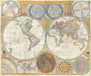 1794 Samuel Dunn Wall Map of the World in Hemispheres