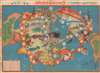 1927 Nihon Shonen World Flight Sugoroku Game Map