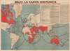 1918 World War I Anti-Britain German-issued Spanish-language Propaganda Map